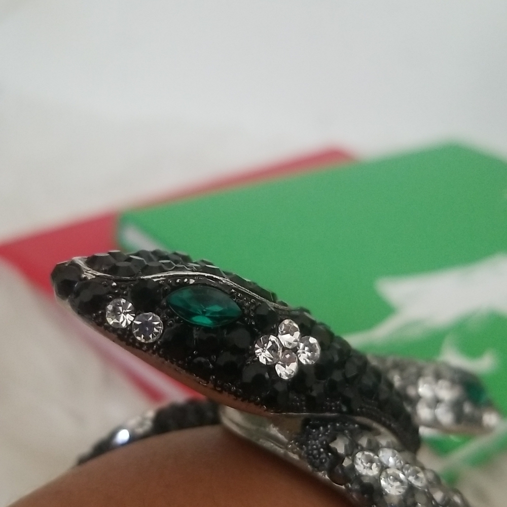 Double Headed Snake Multicolor Rhinestone Bracelet - Picture 5 of 7